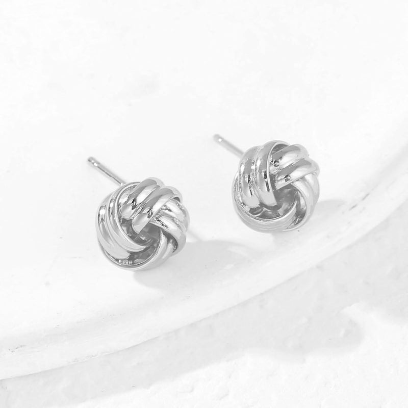 Spiritlele 14K Gold Plated Knot Earrings for Women Gold Silver Earrings Heart Link Drop Dangle Earring Chunky Golden Knotted Statement Jewelry - Image 4